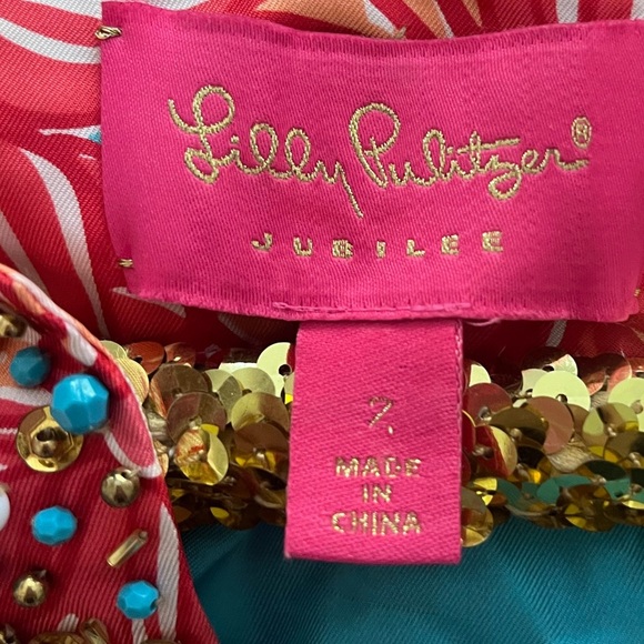 Lilly Pulitzer Jubilee Seamus Beaded Silk Dress - Picture 6 of 9